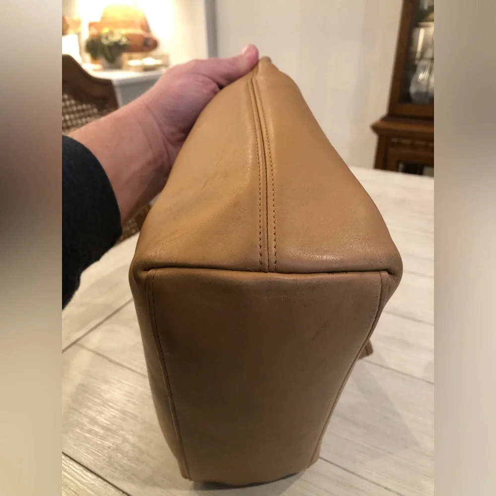 Vintage Coach Legacy Hobo Zip Shoulder Bag Camel Color Leather Nickel w/Hangtag - Picture 7 of 15